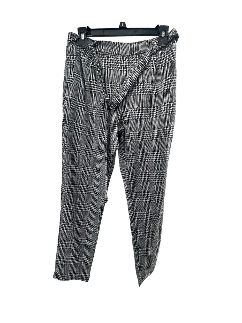 Love Tree Black & White Plaid Tie Waist Dress Pants Women's Size Medium